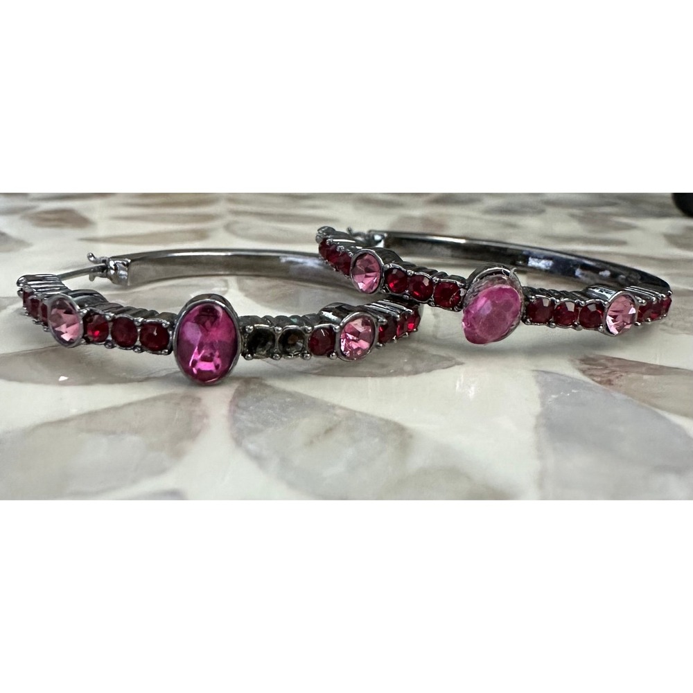 Vintage Paparazzi*The Gem Fairy* Guess‎ Pink Hoop Earring